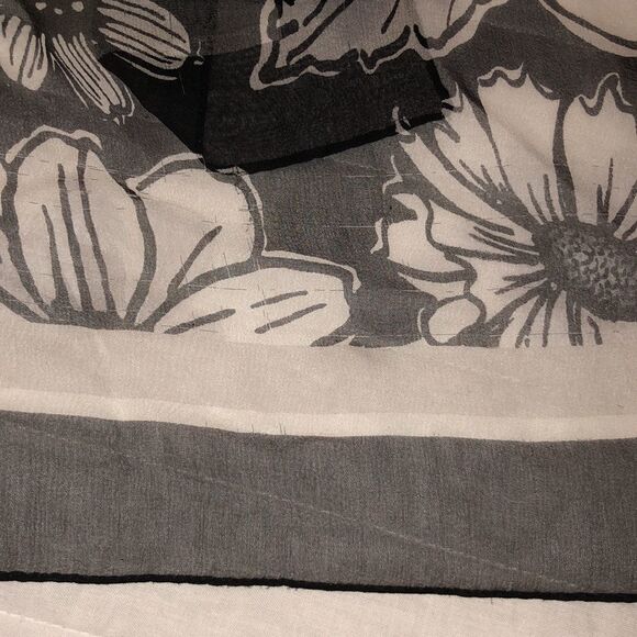 Brighton “Black, White & Always Right” Scarf 100% Silk Floral Sheer Multi-Way - Picture 6 of 8